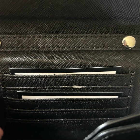 Nine West Pretty Little Things Black Faux Leather shoulder Cross Body bag Purse - Picture 7 of 15